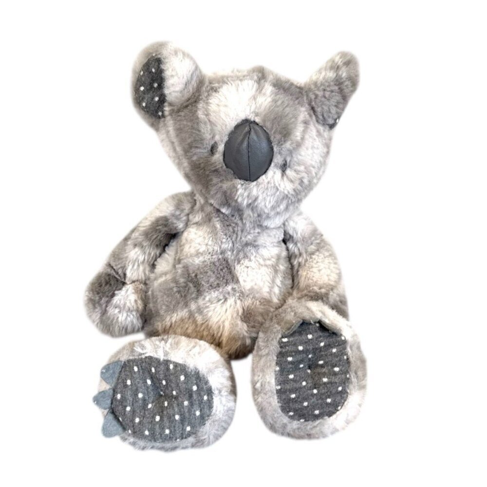 Demdaco Koala Bear Kisses Gray Plaid Plush Stuffed Animal Lovey Baby Dots Toy